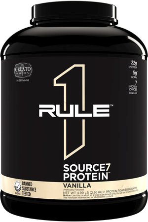 Rule 1 R1 Source7 Multi-Source Protein Blend  Vanilla Gelato - 4.99 Lb 58 Servings