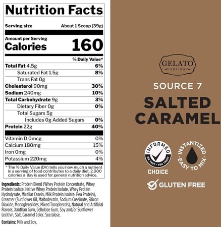 -Rule 1 Source 7 Multi-Source Protein Blend Salted Caramel  - 4.99 Lb (58 Servings) *Expiration date 2/26