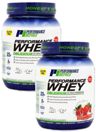 Performance Inspired Nutrition WHEY Protein  Strawberries & Cream - 4 Lb (2 x 2 Lb Btls)  *Best by date 3/26