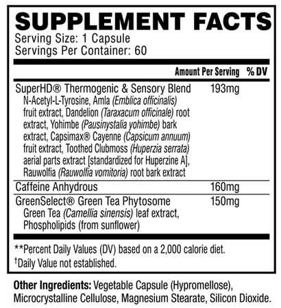 Cellucor Super HD - 120 Capsule (2 x 60 Capsule Bottles)  TWINPACK