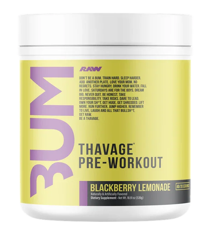 RAW CBUM Thavage Pre-Workout Blackberry Lemonade - 40 Servings