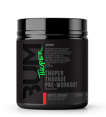 RAW CBUM Thuper Thavage Pre Workout  White Cherry - 20 Servings