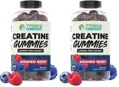 TNL Creatine Gummies 1g Creatine/Gummie  Mashed Berry - 240 Gummies (2 x 120 Ct Bottles) TWINPACK