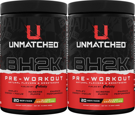 Unmatched Nutrition BH2K Pre-Workout - Blood Orange Lime - 2 x 20 Servings TWINPACK