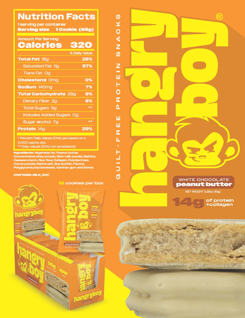 Hangryboy Protein Cookie  White Chocolate Peanut Butter - 12 Pack