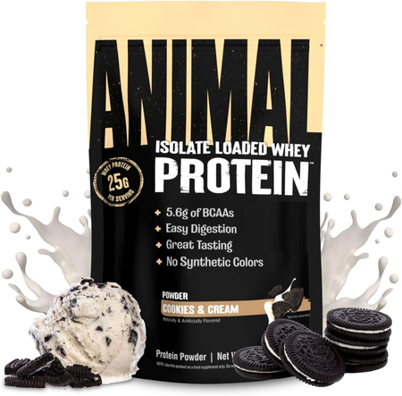 Animal Isolate Loaded Whey Protein  Cookies & Cream - 10 Lb