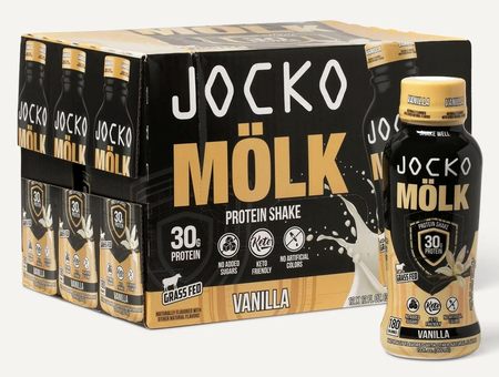 Jocko Molk 30g Protein Shake 12 oz  Vanilla - 12 Bottles