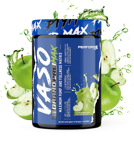 Performax Labs VasoMax Grand Pre-Workout Tropical Sour Green Apple - 40 Servings
