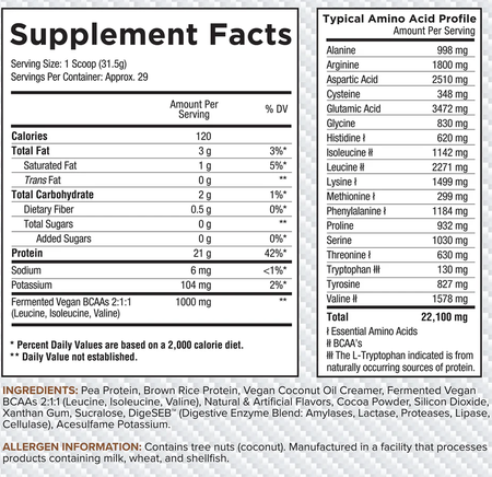 Core Nutritionals VEGAN Protein Chocolate Brownie Batter - 2 Lb