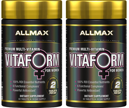 AllMax Nutrition VitaForm Multi Vitamin for Women - 120 Tablets (2 x 60 Tab Btls)  TWINPACK