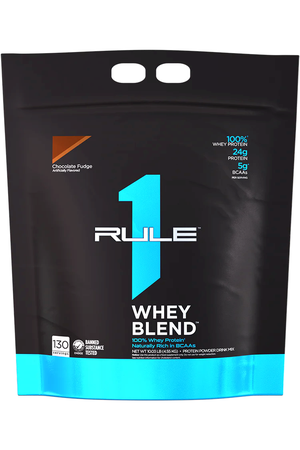 Rule 1 Whey Blend 100% Whey Protein  Chocolate Fudge - 10 Lb - 130 Servings