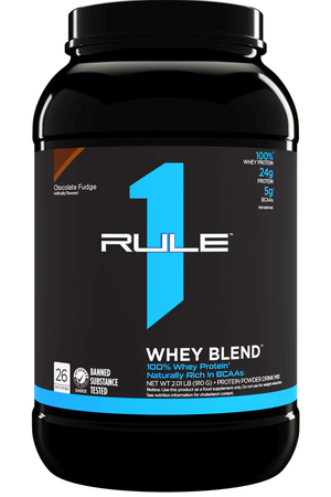 Rule 1 Whey Blend 100% Whey Protein  Chocolate Fudge - 2 Lb (26 Servings)