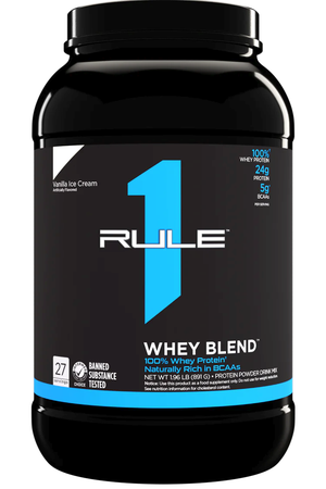 Rule 1 Whey Blend 100% Whey Protein  Vanilla Ice Cream - 1.96 Lb (27 Servings)