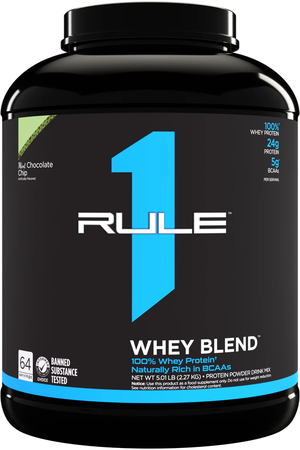 Rule 1 R1 Whey Blend 100% Whey Protein  Mint Chocolate Chip - 5 Lb (66 Servings)