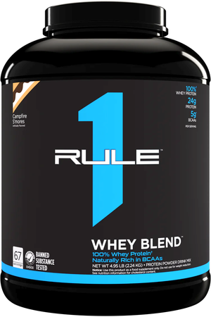 Rule 1 R1 Whey Blend 100% Whey Protein  Campfire Smores - 4.95 Lb