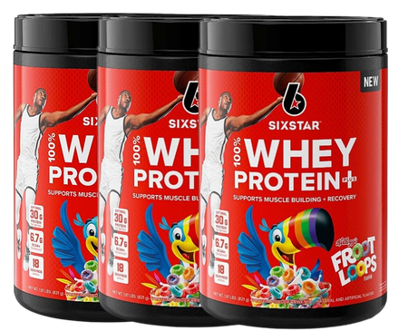 Six Star 100% Whey Protein  Kelloggs-Froot Loops - 5.4 Lb (54 Servings)  (3 x 1.81 Lb Btls)  3 PACK