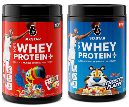 -Six Star 100% Whey Protein  Kelloggs-Froot Loops + Frosted Flakes - 3.6 Lb/36 Servings  (2 x 1.81 Lb Btls)  TWINPACK