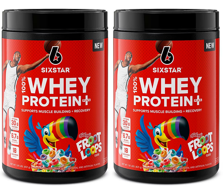 Six Star 100% Whey Protein  Kelloggs-Froot Loops - 3.6 Lb/36 Servings  (2 x 1.81 Lb Btls)  TWINPACK