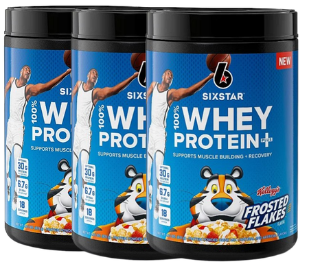 Six Star 100% Whey Protein  Kelloggs-Frosted Flakes - 5.4 Lb (54 Servings) (3 x 1.81 Lb Btls)  3 PACK