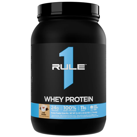 Rule 1 Whey Protein (100% Whey Protein)  Cafe Mocha - 2 Lb (27 Servings)