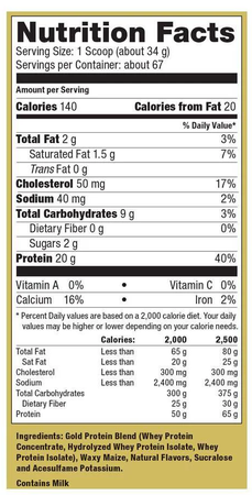 Ultimate Nutrition Whey Gold Chocolate - 5 Lb