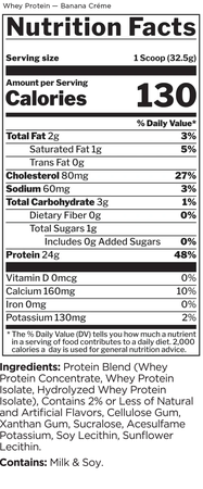 Rule 1 Whey Protein (100% Whey Protein)  Banana Creme - 4.87 Lb (68 Servings)