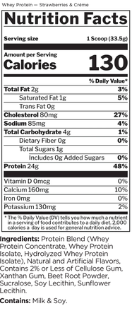 Rule 1 Whey Protein (100% Whey Protein)  Strawberries & Crème - 4.95 Lb (67 Servings)