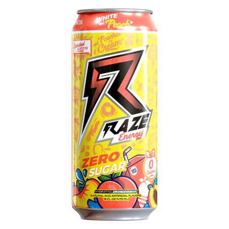 REPP Sports RAZE Energy Drink  White Peach - 12 x 16 oz. Cans