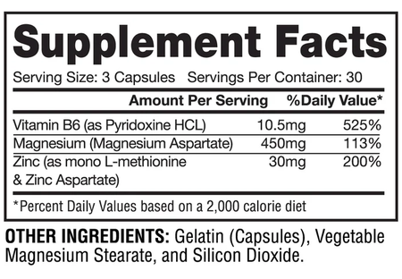 Gaspari Nutrition ZM-Complex Zinc Magnesium Complex  - 90 Capsules (30 Servings)