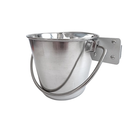 1 Quart Stainless Steel Crate Pail with Right-Hinged Insert Block