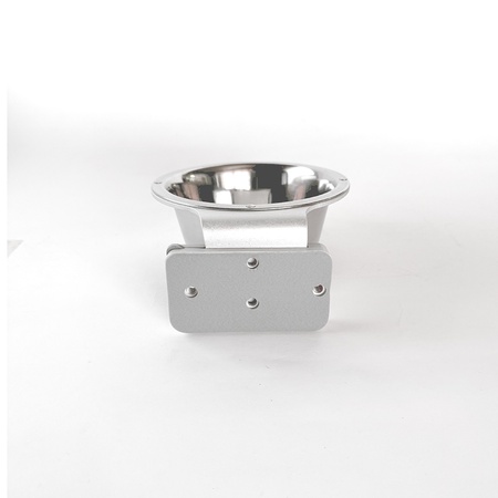 Kennel Gear, 1 Pint Stainless Steel Bowl with Aluminum Yoke, .5" Surface Mount and Adhesive Backing