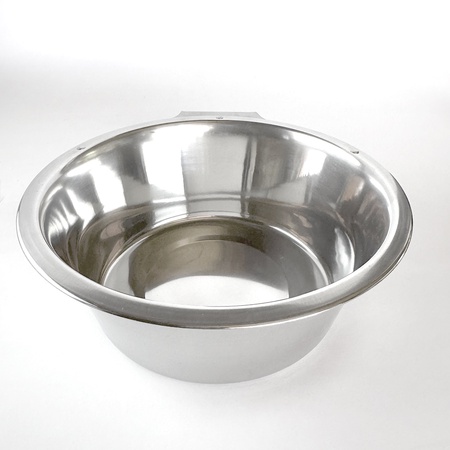 Kennel Gear, 2 Quart Stainless Steel Bowl with Aluminum Yoke, .5" Surface Mount and Adhesive Backing