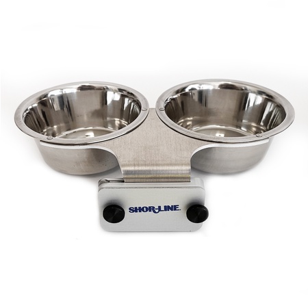 Shor-Line Brand, 1 Quart Double Stainless Steel Bowl System, 1/2" Thumbscrews, Shor-Line P/N:  041.0017.107