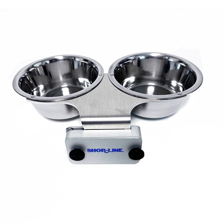 Shor-Line Brand, 1 Pint Double Stainless Steel Bowl with .75" Bar Mount System Shor-Line P/N: 041001743