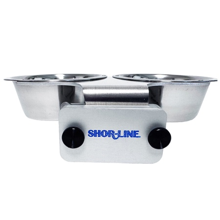 Shor-Line Brand, 1 Pint Double Stainless Steel Bowl with .75" Bar Mount System Shor-Line P/N: 041001743