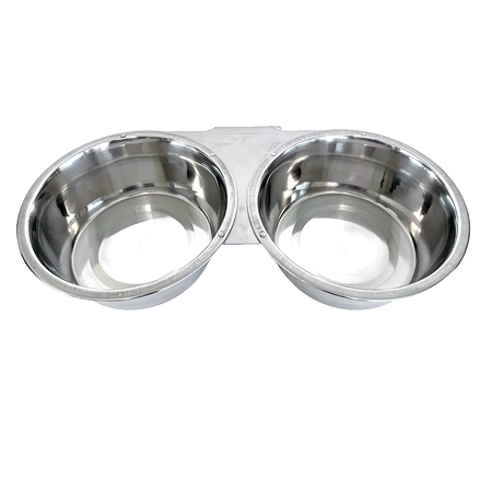 Shor-Line Brand, 2 Quart Double Stainless Steel Bowl with .75 Bar Mount System