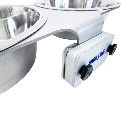 Shor-Line Brand, 2 Quart Double Stainless Steel Bowl with .75 Bar Mount System