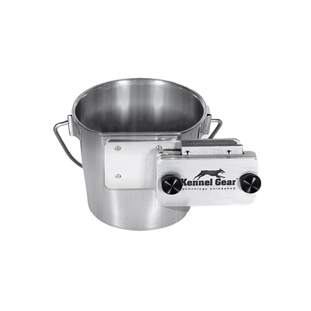 Kennel Gear, 1 Quart Stainless Steel Crate Pail with Left Hinged System