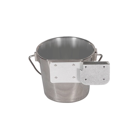 Kennel Gear, 1 Quart Stainless Steel Crate Pail with Left Hinged Insert Block