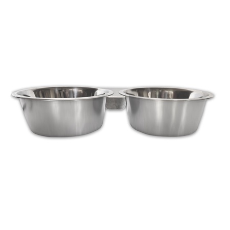 Kennel Gear, 1 Quart Double Stainless Steel Bowl with Aluminum Yoke