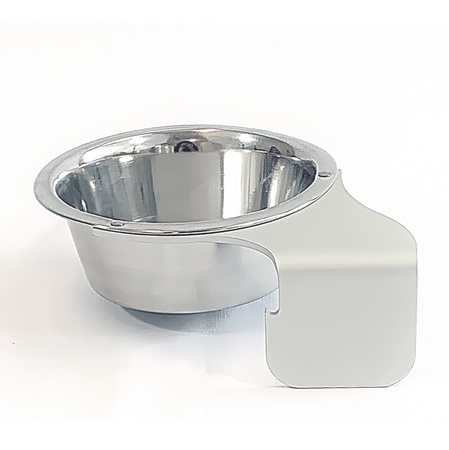 Kennel Gear, 1 Pint Stainless Steel Bowl with Left Hinged Aluminum Crate Yoke