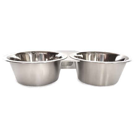 Kennel Gear, 1 Quart Double Stainless Steel Bowl with Stainless Steel Yoke System
