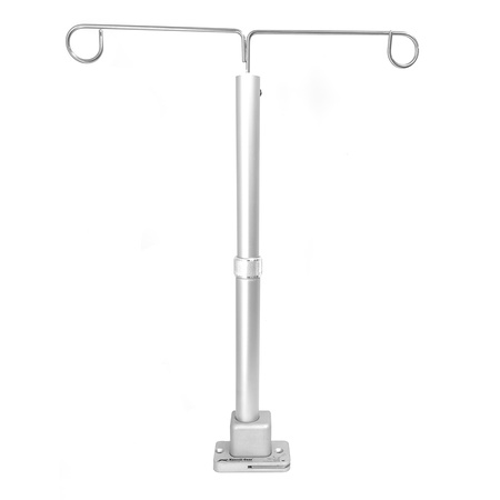 Kennel Gear, Standard Horizontal IV Pole Double Hook with Surface Mount