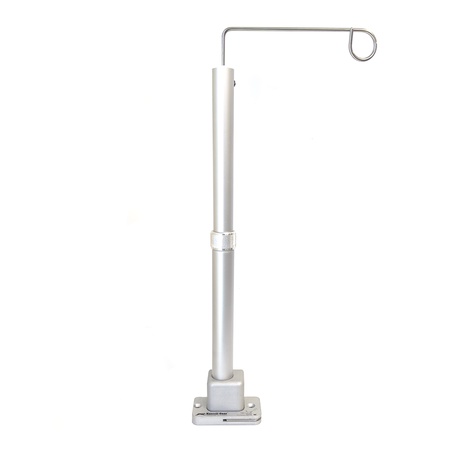 Kennel Gear, Standard Horizontal IV Pole Single Hook with Surface Mount