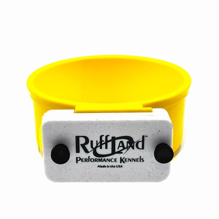 RuffLand Performance Kennels Brand, 20 oz Plastic Bowl System - Yellow