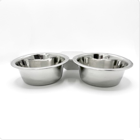 Scratch and Dent, 1 Pint Double Stainless Steel Bowl with Aluminum Yoke