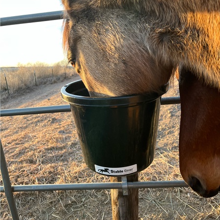 Stable Gear, 20 Quart Flat-Back Plastic Bucket with Insert Block