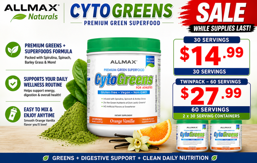 ALLMAX Cytogreens powder sale 30 servings $14.99