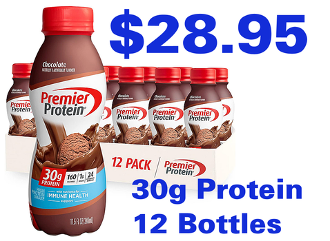 Premier Protein 12 Bottles $28.95