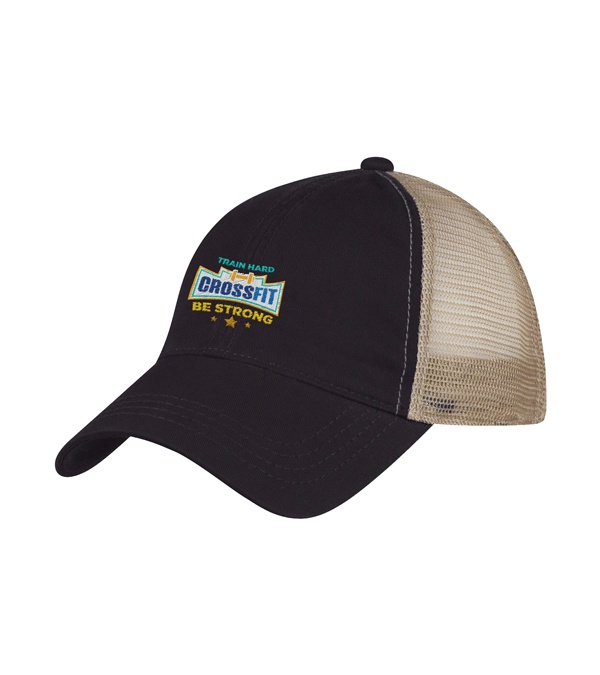 Washed Cotton Mesh Back Cap - Embroidered